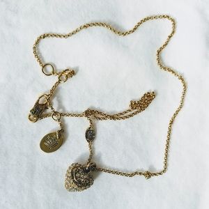 gold bedazzled juicy couture necklace